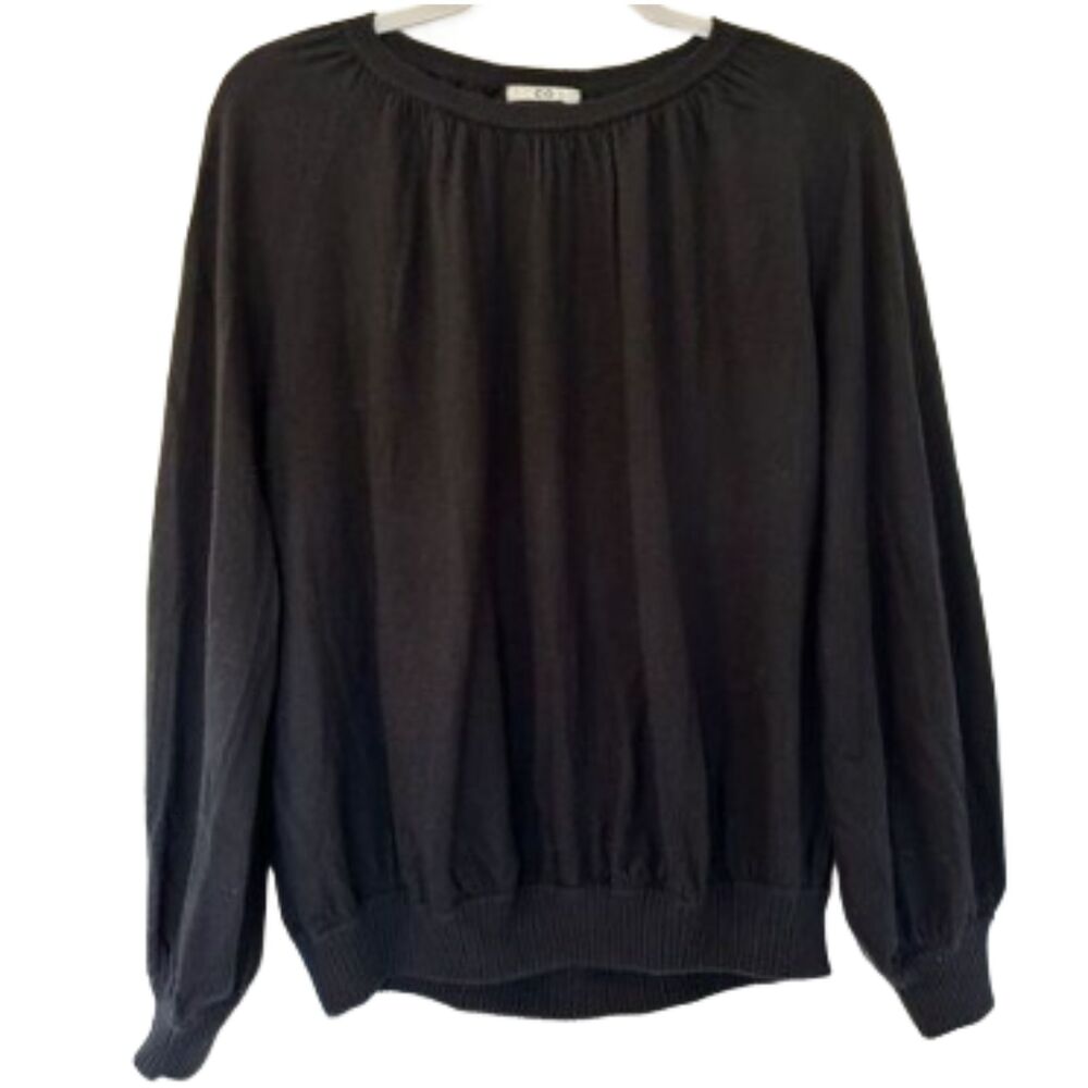 CO Cashmere Balloon Sleeve Sweater Black Medium - Picture 2 of 7